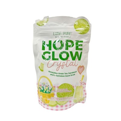 LUNA AURA HOPE GLOW Crystal Honeydew Green Tea & Dandelion   8 Sachets