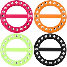 4-Piece 80s Style Shirt Clips - Assorted Colors Plastic Scarf Rings, Fashion T-S