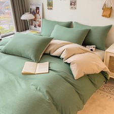 Duvet Cover Set - 100 Washed Cotton, 3 Piece Pre-Washed Super Soft Breathabl...