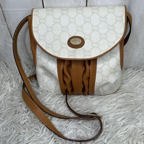 Sac bandoulière GUCCI GG Supreme logo blanc femme du Japon i10435