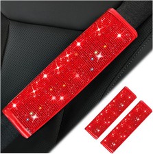 Bling Car Seat Belt Cover, 2PCS Crystal Rhinestone Vehicle Seat Belt Strap Shoul
