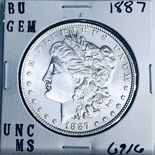 1887 BU GEM MORGAN SILVER DOLLAR UNC MS+++ U.S. MINT RARE COIN 6916