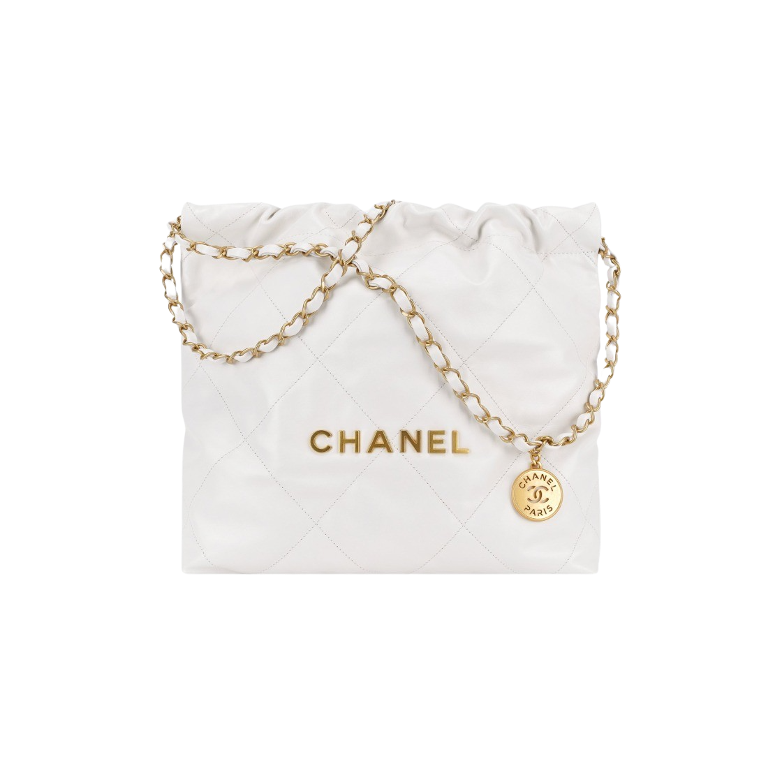＊CHANEL＊ ノベルティ ミニコサージュ Chanel Mini 22 Bag Champagne Iridescent Calfskin Gold Hardware