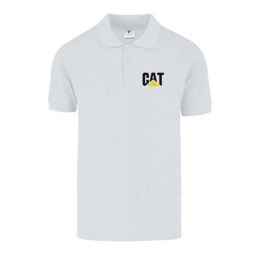 Polo Shirt Caterpillar Logo Short Sleeve Fitted Slim Fit Cotton Polyester 50/50 - Picture 7 of 13