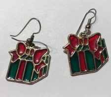Vintage Christmas  Gift Gold Tone 3/4" Pierced Earring Jewelry XL-60