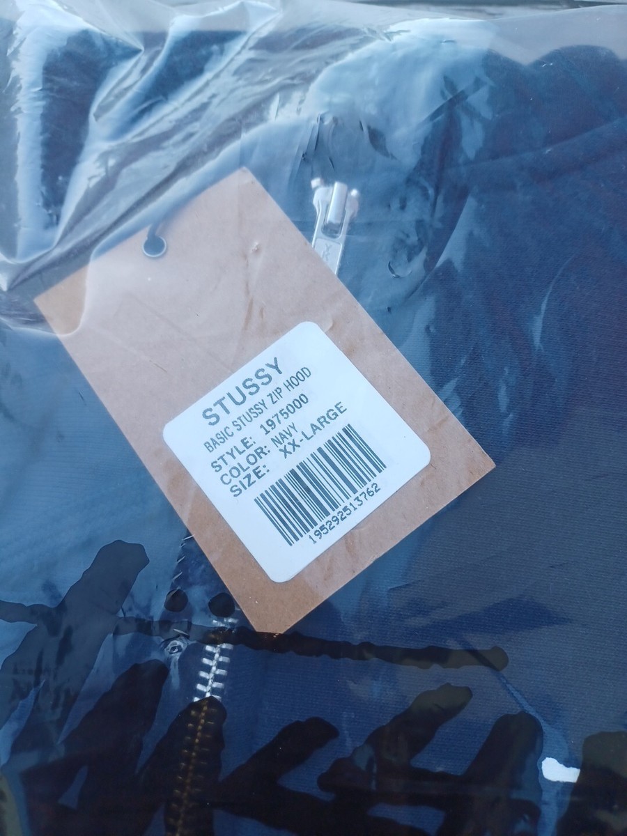 stussy BASIC STÜSSY ZIP HOODIE - NAVY /M Basic Stüssy Zip Hoodie Pigment Dyed – Navy | Tee & Sweats