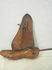Vintage antique SET OF Wood Shoe Stretcher And Leather Soles