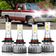 For GMC R2500 1988-1989 9005 9006 LED Headlight High Low Beam 6000K Bulbs Kit
