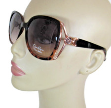 Jessica Simpson Oversized Black  Tortoise Shell Sunglasses Logos J5686-OXTS