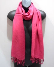 Scarf Shawl Wrap Pashmina Fringe Dark Pink 68" Long 30" Wide Fringe NWT FUL-649