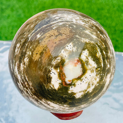 922g Rare Natural Colourful Ocean Jasper Quartz Crystal Sphere Ball Healing