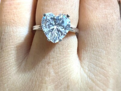 6.00 Ct Heart Cut IGI Certified Lab Grown Diamond Solitaire Ring 14kt White Gold