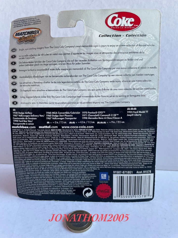 MATCHBOX COLLECTIBLES - COLLECTION COCA COLA - PONTIAC GTO 1970 au 1/64 ° - Photo 2/2