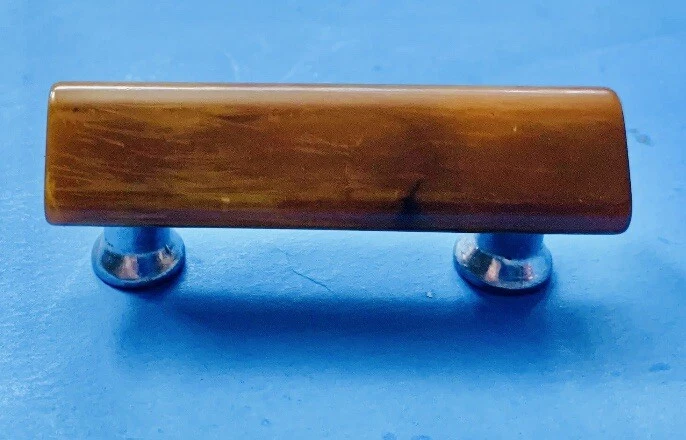Tortuga Baquelita Antiguo Hardware Art Deco Cajón Tirador Manija de Gabinete 2” Centros Foto 2 de 4