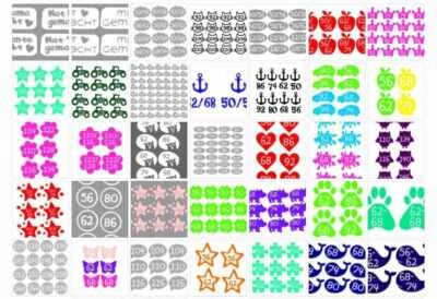 10x od 30x Bügeletiketten Größenetiketten Label Größe bügeln Name Flex Bügelbild