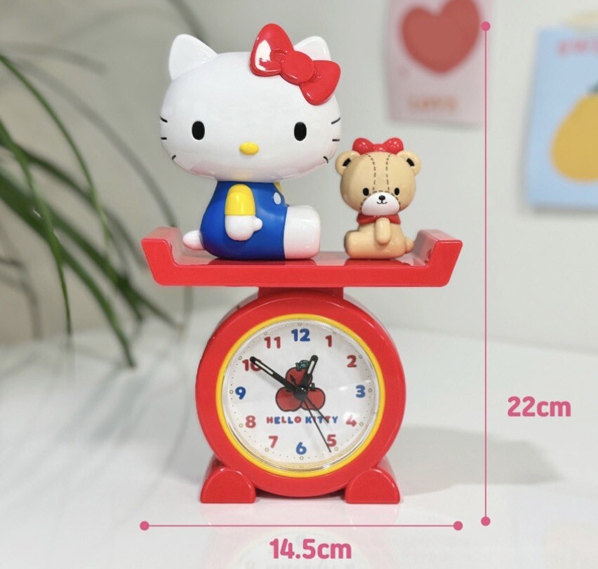 Sanrio HELLO KITTY Alarm Desk Clock Quartz LED Analog LIMITED 50th