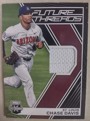 2023 Panini Elite CHASE DAVIS MLB Cardinals Future Threads WHITE JERSEY Swatch!