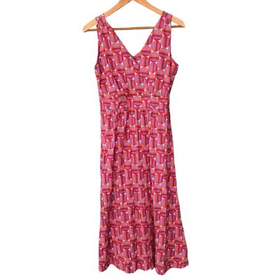Garnet Hill Petites Pink Modern Geo Print Surplice Maxi Dress Size 12P  Petite | eBay