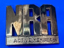 NRA Block Letters Active Member National Riffle Association Belt Buckle