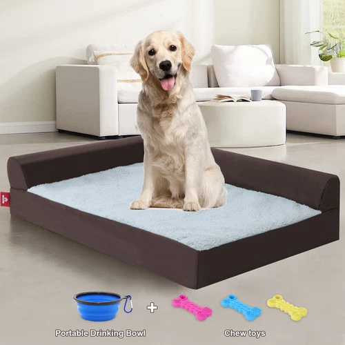Removable Soft Dog Bed L Shaped Orthopedic Soft Memory Foam Pet Beds Couch Cover - Picture 24 of 29