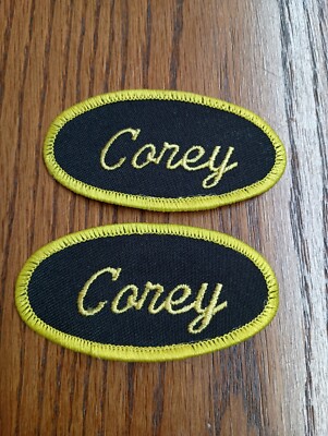 Corey Name Tag Vintage Patches (Lot of 2)