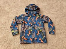 BOY SIZE 10 S QUICKSILVER DRYFLIGHT 10K SKI JACKET COAT Blue MULTI