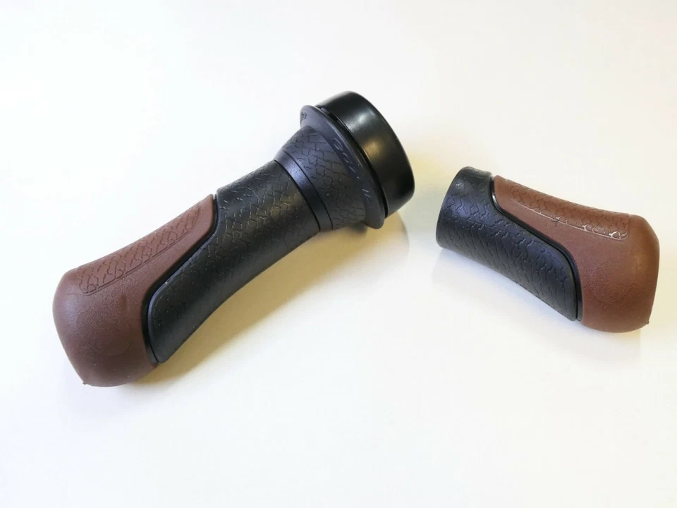 Griffe Satz Gazelle mit Klingel kurz für Nabenschaltung Nexus braun Griff - Bild 3 von 4