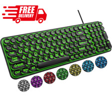 Large Print Backlit Keyboard, Wired USB Lighted Computer Keyboard with 7-Color