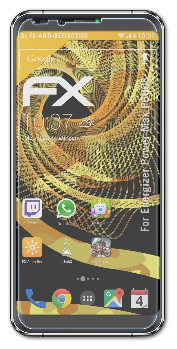 3 Films De Protection AtFoliX Pour Energizer Power Max P600S - Anti-choc & Mat