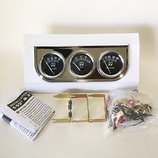 Mooneyes Classic 3 Gauge Set With Chrome Under Dash Panel - Mechanical