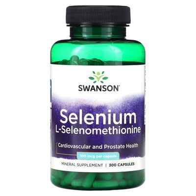 3 X Swanson, Selenium, L-Selenomethionine, 100 mcg, 300 Capsules
