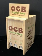 OCB Organic Hemp Wooden Display with 39 Booklets Rolling Papers