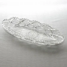 American Brilliant Cut Glass Celery Relish - Signed  J Hoare & Co, 1853, Corning