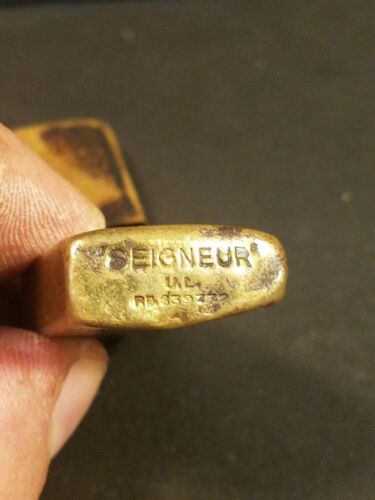 Early French Seigneur Brass Antique Trench Lighter ~ In Working Condition ~ HTF - Picture 2 of 7