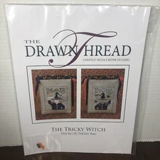 The Tricky Witch Trick Or Treats Bag Drawn Thread Charted Needlework Pattern