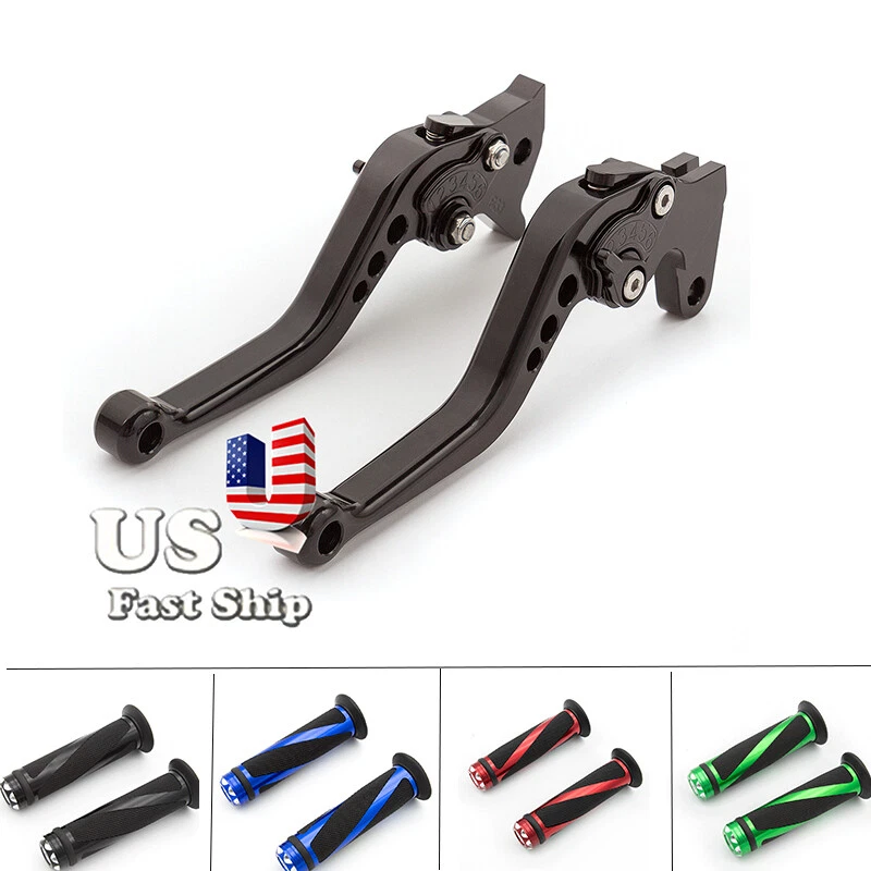 CNC Adjustable Short Brake Clutch Lever w/Grip For Yamaha FZ-07/MT-07 2014-2022 - Image 2 of 4