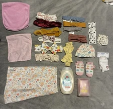 Baby Headbands Mittens Hat Socks Lotion Burp Cloth,Breastfeeding/car seat Cover