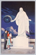 Postcard marble Jesus by the Danish sculptor, Bertel Thorvaldson Salt Lake Utah 