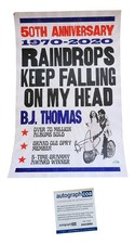 B.J. Thomas Signed Autographed 12x18 Raindrops Keep Falling Poster ACOA