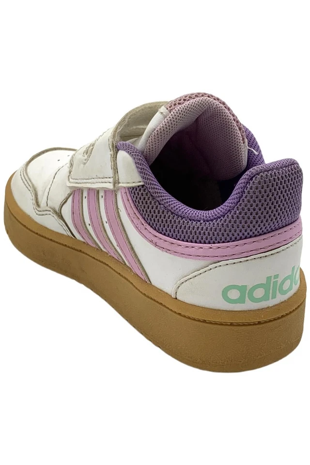 Tenis Adidas para niñas pequeñas con aros blanco/fliss lila/violeta fusión Foto 3 de 3
