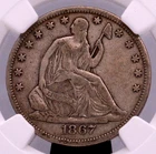 NGC VF! 1867-S SEATED LIBERTY HALF