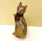 Murano Cat SANDRO FRATTIN Italian Aventurine Glass Signed & Numbered 669 Vintage