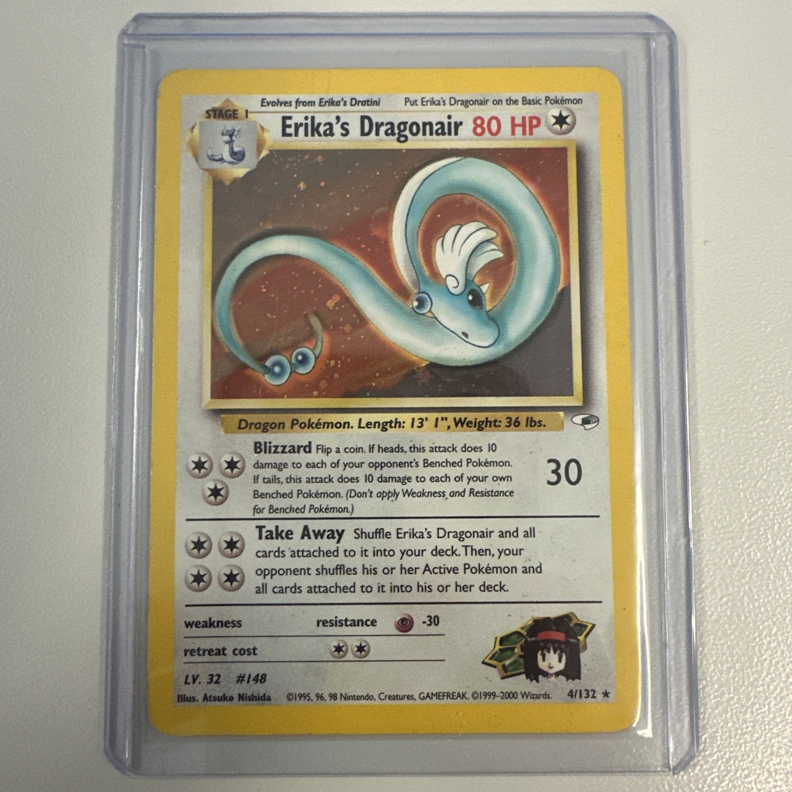 Pokemon Erika's Dragonair Gym Heroes 4/132 Unlimited Holo - MP