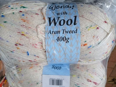 Wendy With Wool Aran Tweed Pelote 1x400g Tricot Crochet Châle Couverture Nouveau - Photo 1/4