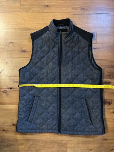 Neu Pronto Uomo Full Zip grau/schwarz Steppweste gefüttert mit Innentasche - Bild 3 von 13