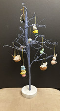 Easter Tree Decoration With 9 Wooden Ornaments Poseable Branches