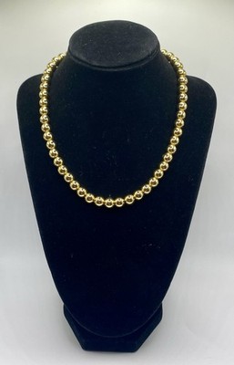 VTG Napier Gold Tone Ball Beaded Necklace