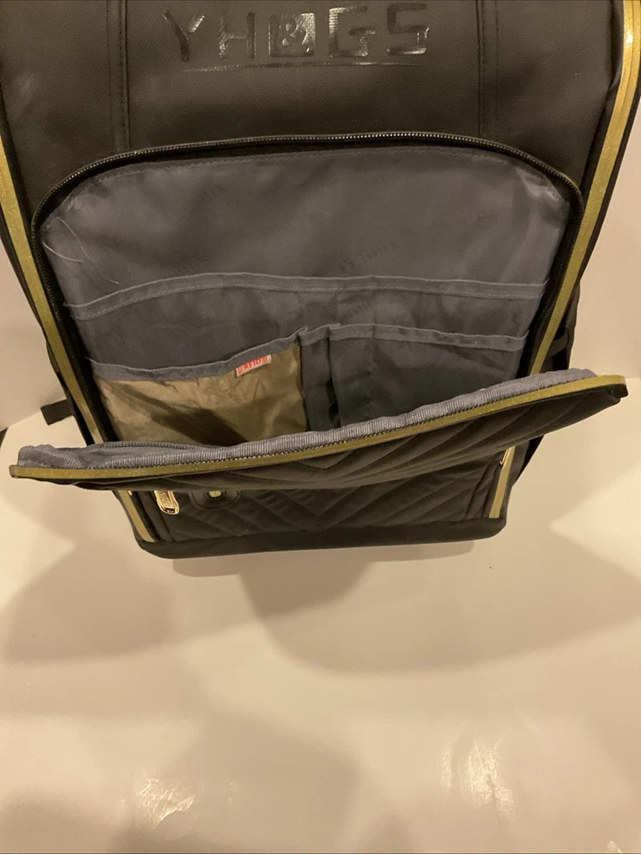 轻度使用 1X ~ YH&GS 20 英寸黑色轮式行李箱 RFID 背包带 4 个笔记本电脑 — 第 4/4 张图片