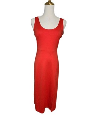 Open Edit Midi Dress Bodycon High Slit Scoop Neck Sleeveless Size S