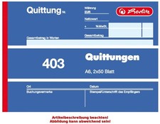 herlitz Formularbuch Quittung 403, DIN A6, 2 ...